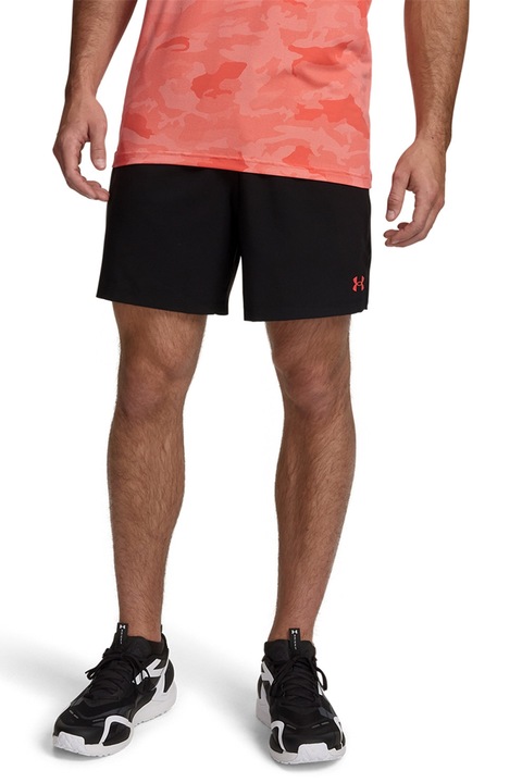 Under Armour, Pantaloni scurti cu talie elastica, Negru/Coral