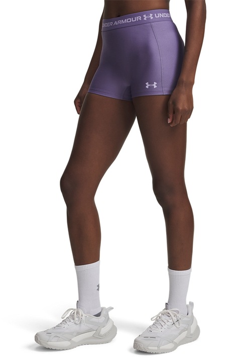Under Armour, HeatGear® rövid sportleggings logós derékpánttal, Halványlila