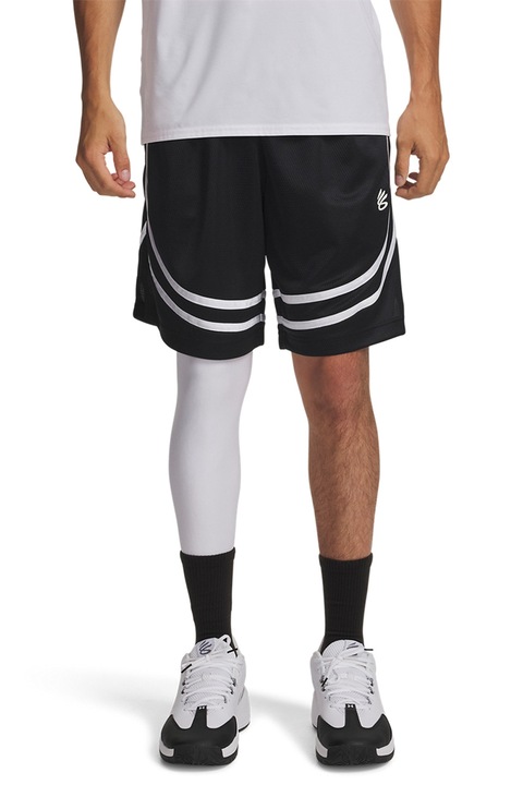 Under Armour, Pantaloni scurti pentru baschet Curry Sig, Negru/Alb optic