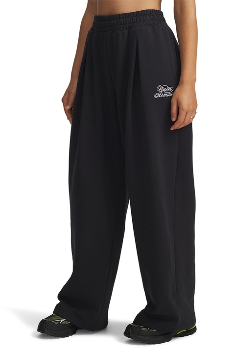 Under Armour, Pantaloni de trening din fleece cu croiala ampla Rival, Negru, L