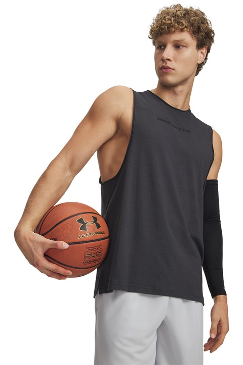 Under Armour, Top din amestec de bumbac, oentru baschet Hoops, Negru