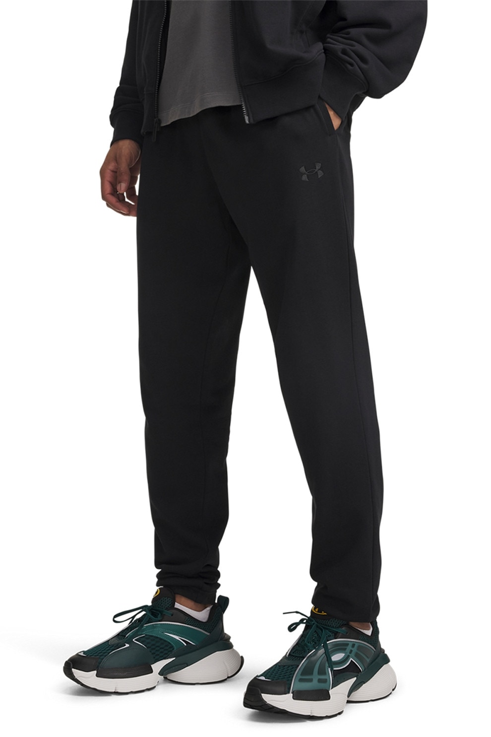 Under Armour, Pantaloni de trening usori din amestec de bumbac Rival, Negru, S