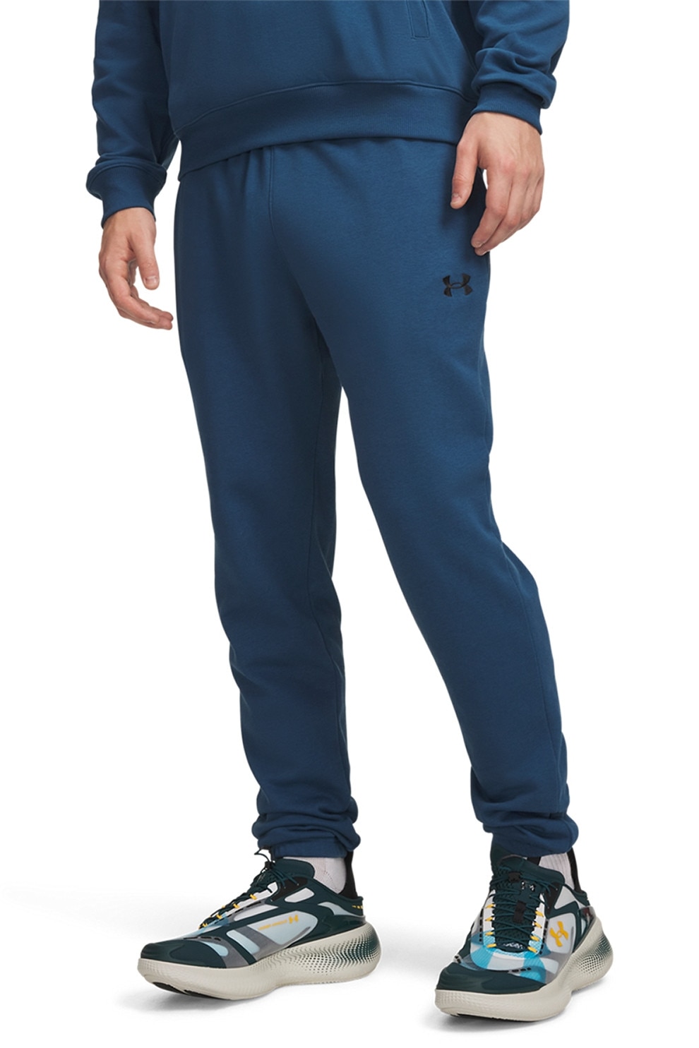 Under Armour, Pantaloni de trening usori din amestec de bumbac Rival, Albastru inchis, M