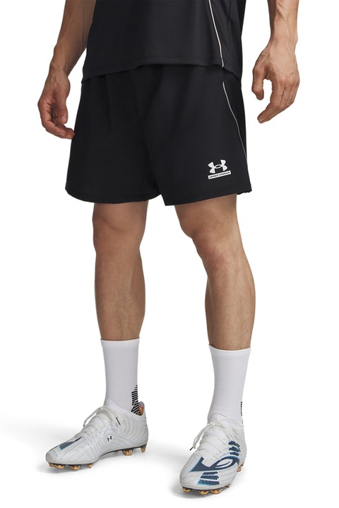Under Armour, Pantaloni scurti cu imprimeu logo, pentru fitness Tech, Negru