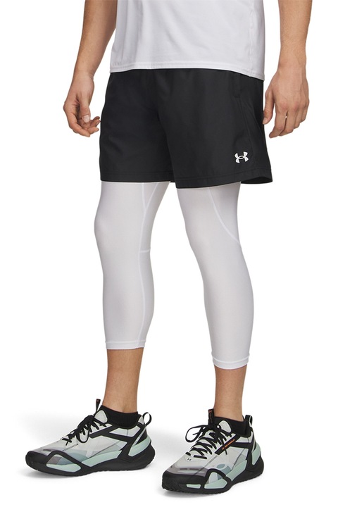 Under Armour, Pantaloni scurti cu aspect tesut, pentru fitness Tech 7in, Negru
