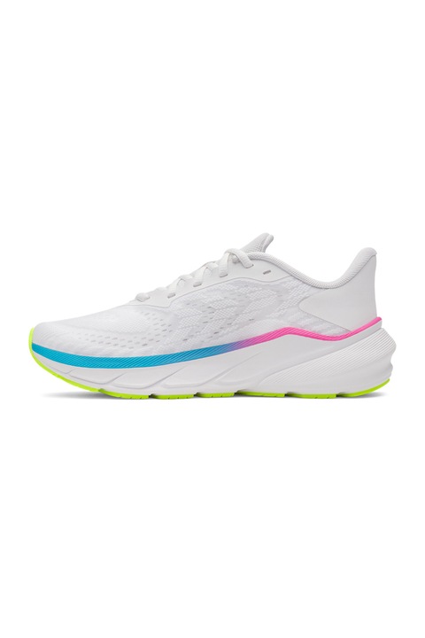 Under Armour, Pantofi sport pentru alergare UA Turbulence 3, Alb/Verde neon/Albastru