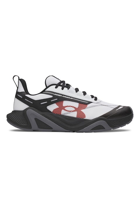 Under Armour, Pantofi Charged Commit pentru fitness, Negru stins/Alb optic/Gri antracit