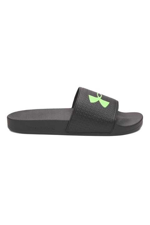 Under Armour, Papuci cu logo ARMR, Negru/Verde pal