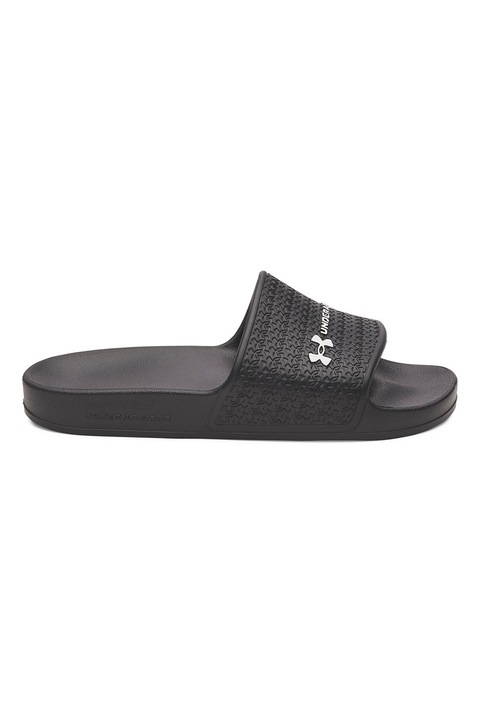 Under Armour, Papuci cu logo ARMR, Negru/Alb optic, 38