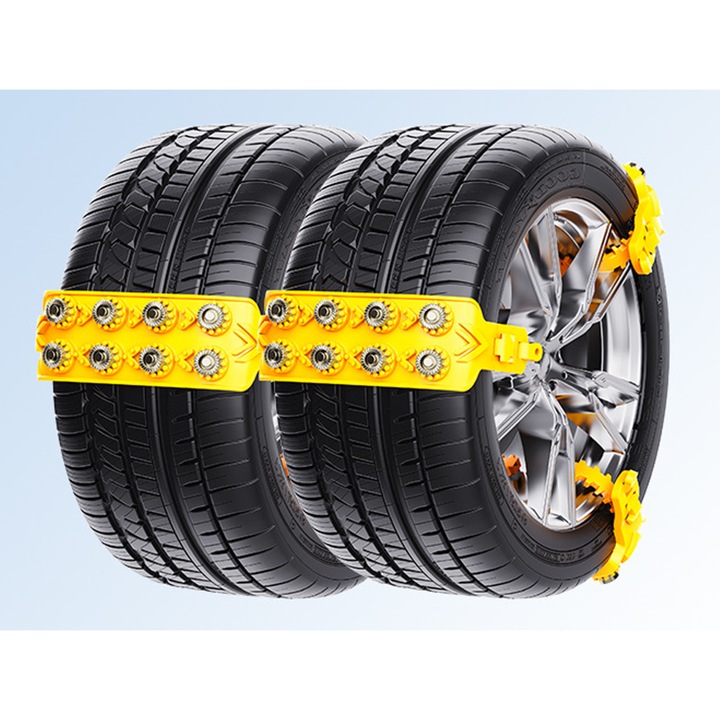 Set 6 lanturi auto, pentru anvelope 165-245mm, galbene