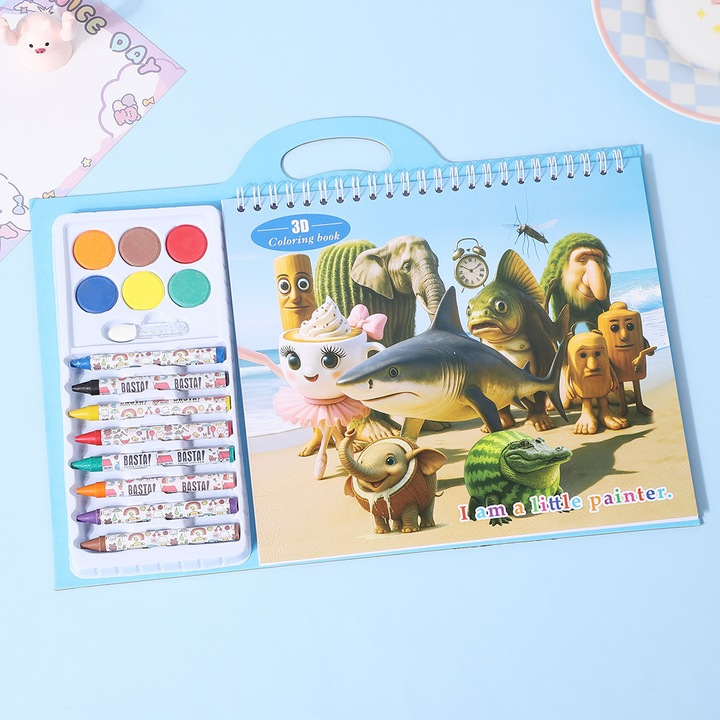 Книга за рисуване, оцветяване за деца, Класика на планините и моретата, комплект, 20х31см