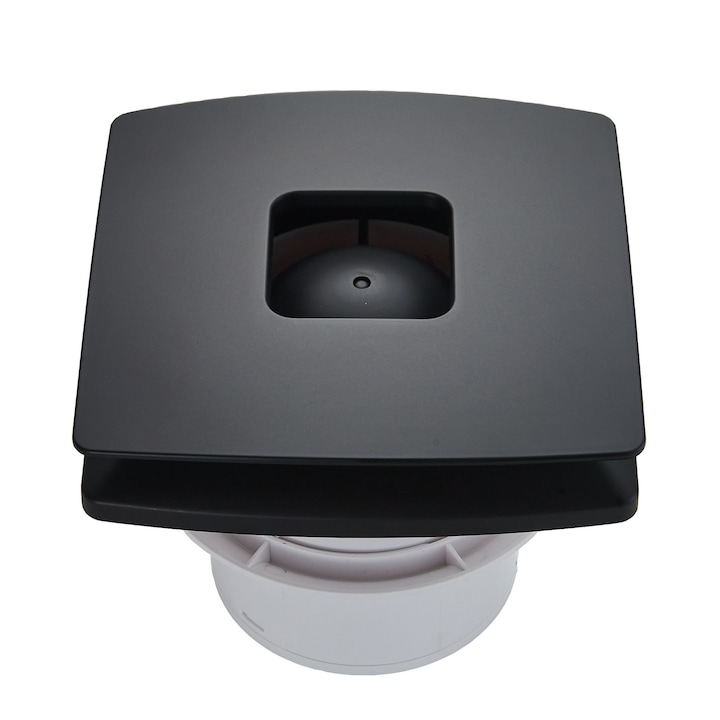 ergowave BIS – ventilator de baie silentios, echipat cu higrostat si temporizator, prevazut cu clapeta antiretur, finisaj elegant in culoare neagra
