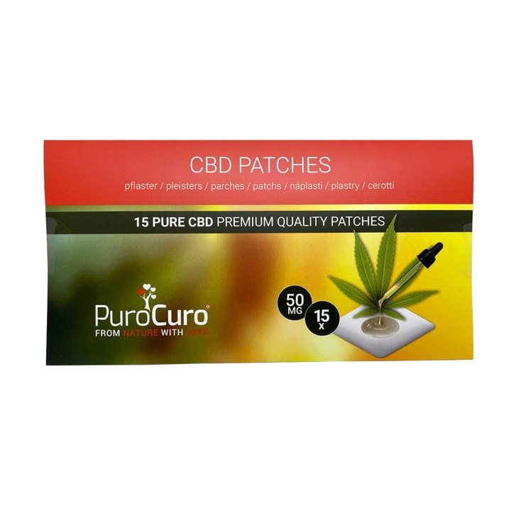 Plasturi CBD PuroCuro set 15 buc, 750 mg CBD, 50 mg fiecare