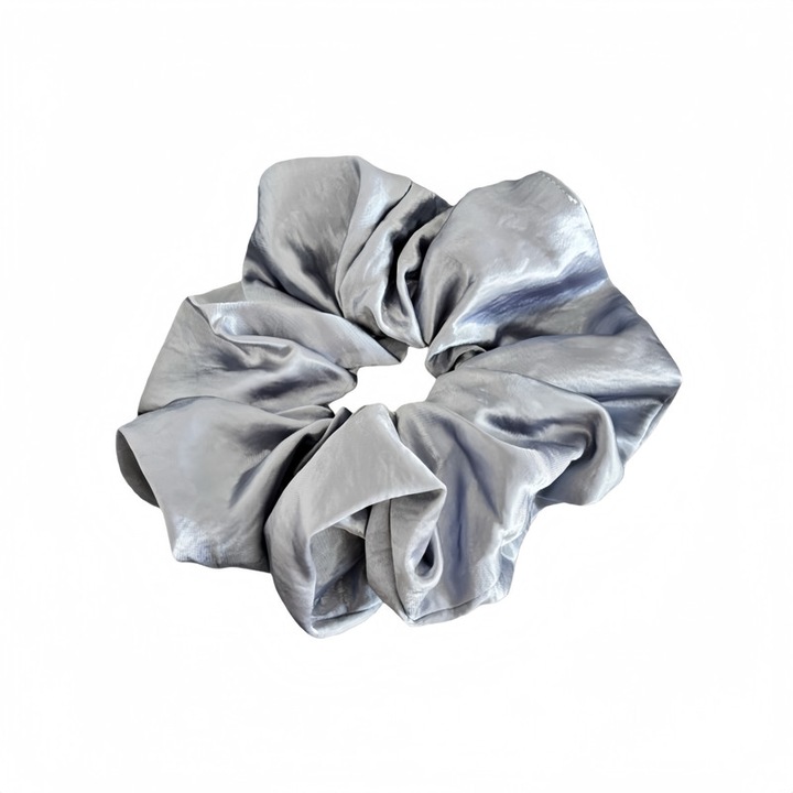 Banda de par mare albastra deschisa, satin, cu textura lucioasa, pentru femei