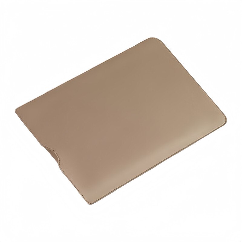 Husa laptop 15 inch, piele ecologica, kaki, 38x28x0.3cm, protectie plus, impermeabila, suport mouse integrat