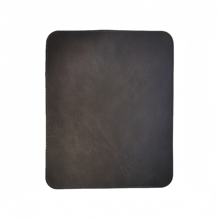 Mouse Pad retro din PVC, 26x21cm, antiderapant, impermeabil, cafea inchisa + negru