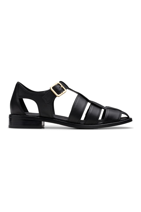 Clarks, Sandale fisherman din piele Hana, Negru