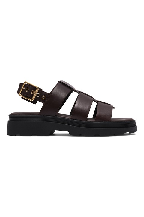 Clarks, Sandale de piele cu catarama Orinoco 3, Maro inchis