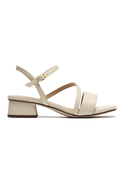 Clarks, Sandale de piele cu toc masiv Serina, Alb fildes