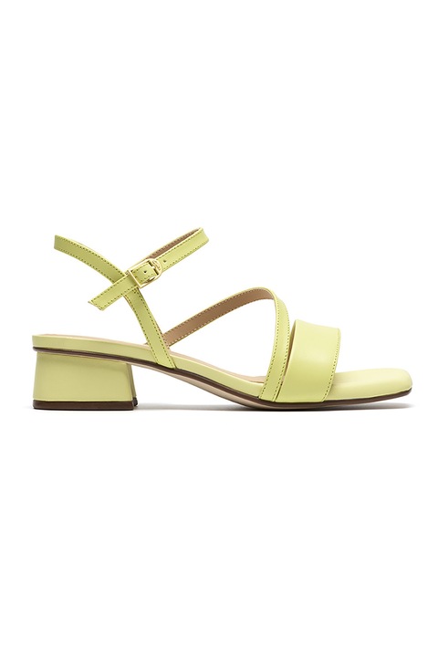 Clarks, Sandale de piele cu toc masiv Serina, Verde fistic
