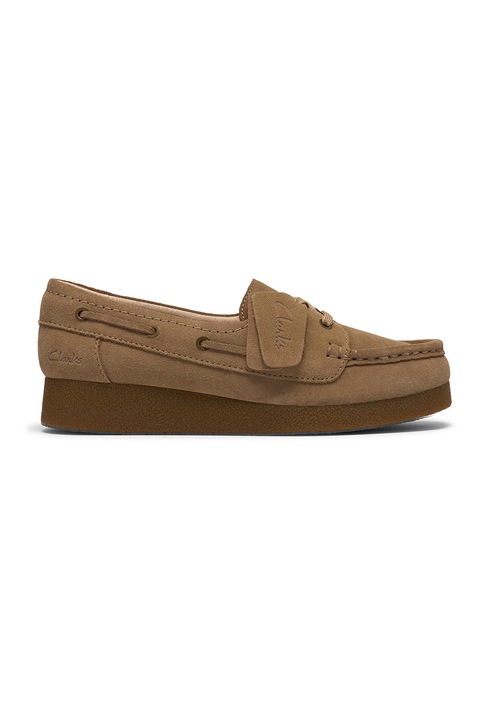 Clarks, Mocasini de piele Wallabees, Maro scortisoara