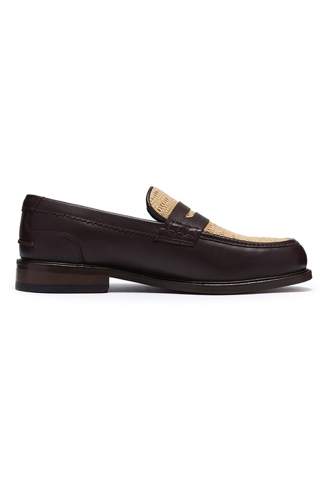 Clarks, Pantofi loafer din piele Craft James, Maro cognac/Bej