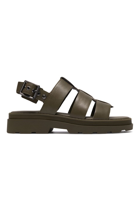 Clarks, Sandale de piele cu catarama Orinoco 3, Kaki inchis