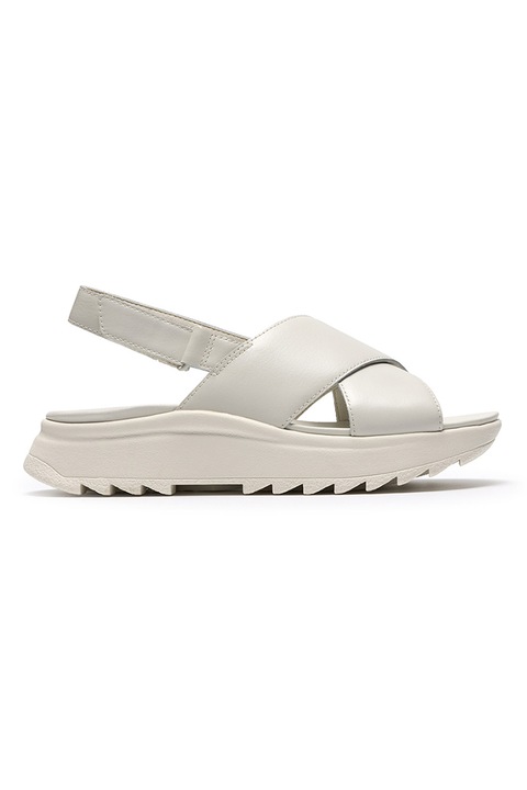 Clarks, Sandale wedge cu barete incrucisate Dashlite, Alb