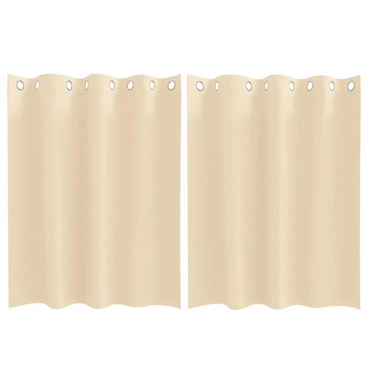 Perdele Opaque cu Inel 2 pcs vidaXL, Crem 140 x 140 cm Poliester