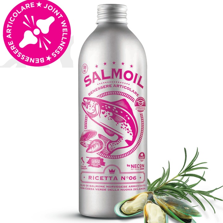 Olej de somon pentru caini, pisici, Necon, suport pentru articulatii, reducerea inflamatiilor, 100% natural, 250ml