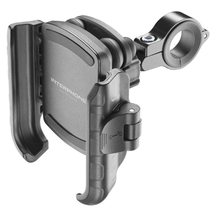 FIXED Univerzális mobiltelefon tartó kerékpárra, fekete, 12-32 mm kormányhoz, 6-9 cm széles telefonhoz