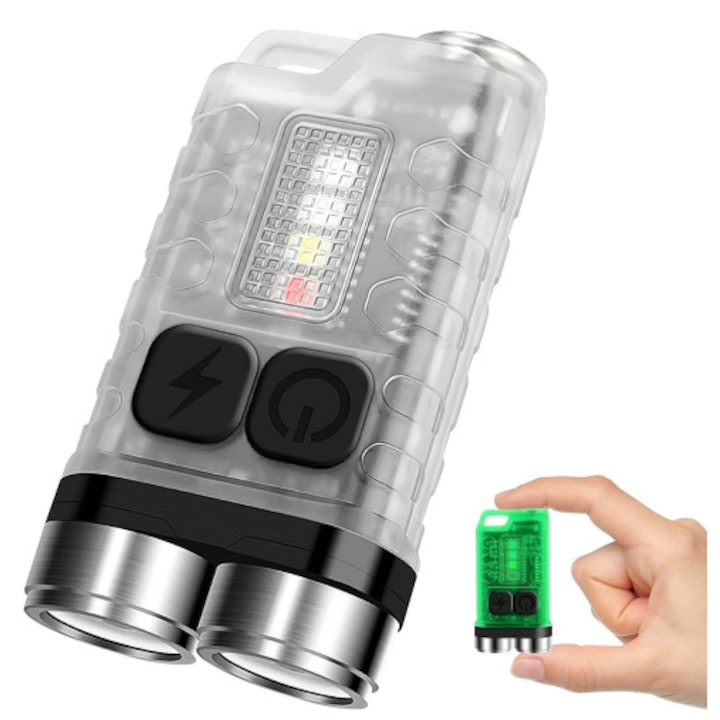 Фенерче EDC Boruit V3, 1000 lm, презареждащо се чрез USB, IP65, прозрачно, 33 g