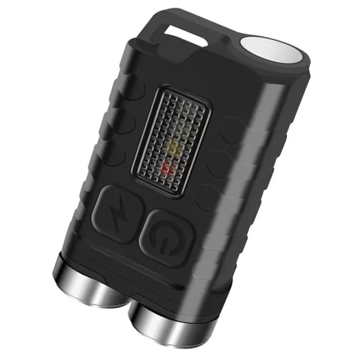 Фенерче EDC Boruit V3, 1000 лумена, презареждащо се USB, IP65, прозрачно черно, 33гр