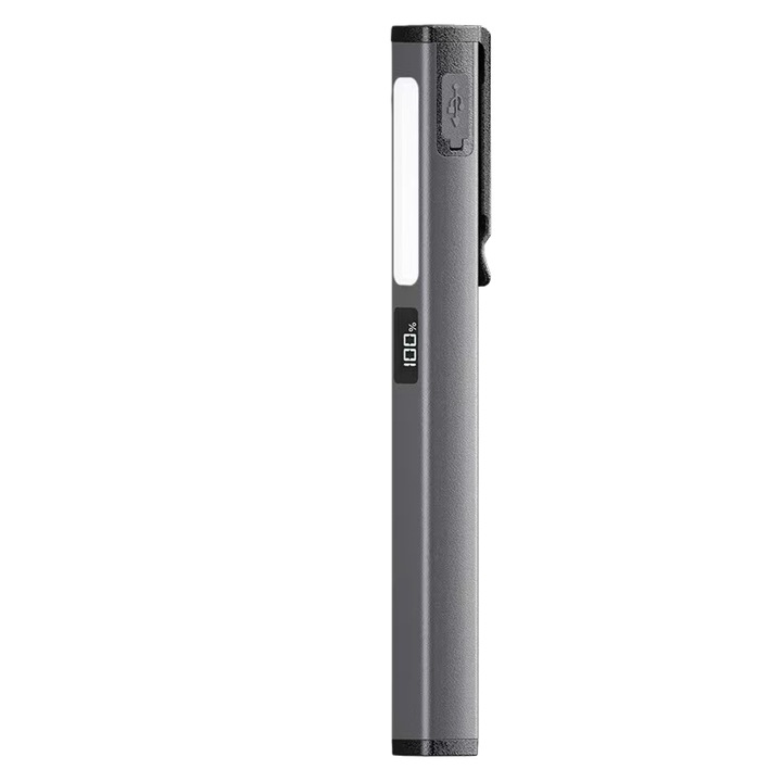 Преносим фенер, ORBER, COB, водоустойчив, сив, 16x170mm