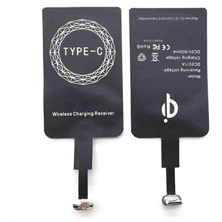 Gigapack wireless töltő adapter, hosszított fej, fogadóegység, gyorstöltő, type-c töltőcsatlakozó, qi