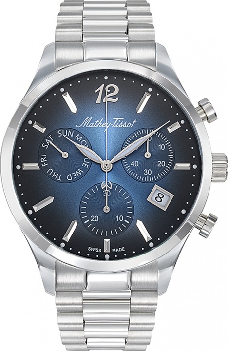 Ceas de barbat MATHEY-TISSOT H411CHABU, clasic, de culoare albastru inchis