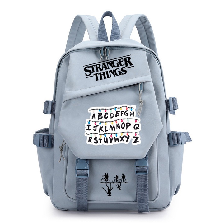 Stranger Things iskolatáska, nagy kapacitású, 42x39x13cm
