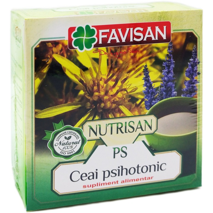 Ceai Nutrisan PsihoTonic, calmant pentru sistem nervos si stres emotional, Dr. Virginia Faur, 50g, Laboratoarele Favisan