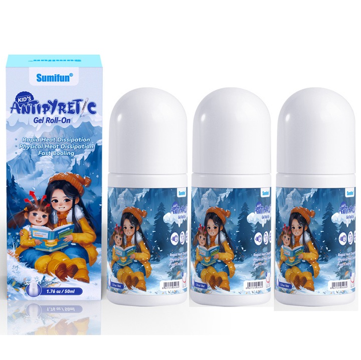 Lázcsillapító gél roll-on gyermekeknek, Sumifun, 3 x 30ml, fizikai hűtés, helyi hűtés