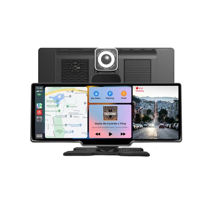 Navigație Auto Multimedia Tea Sports 10.26", Touchscreen, Wireless CarPlay/Android Auto, Camera 4K, Negru, Dimensiuni 25x11x10cm