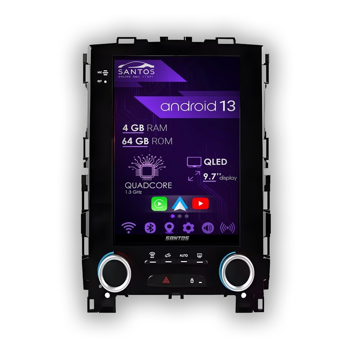 Navigatie Renault Megane 4 2016-2022, Android 13, 9.7 inch, 4GB RAM, 64GB, Wireless CarPlay, Bluetooth