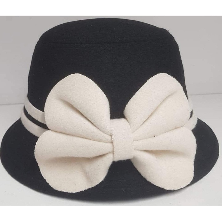 Set de 10 palarii din fetru pentru dama, Luk, model cu bor mic, ajustabil, multicolor