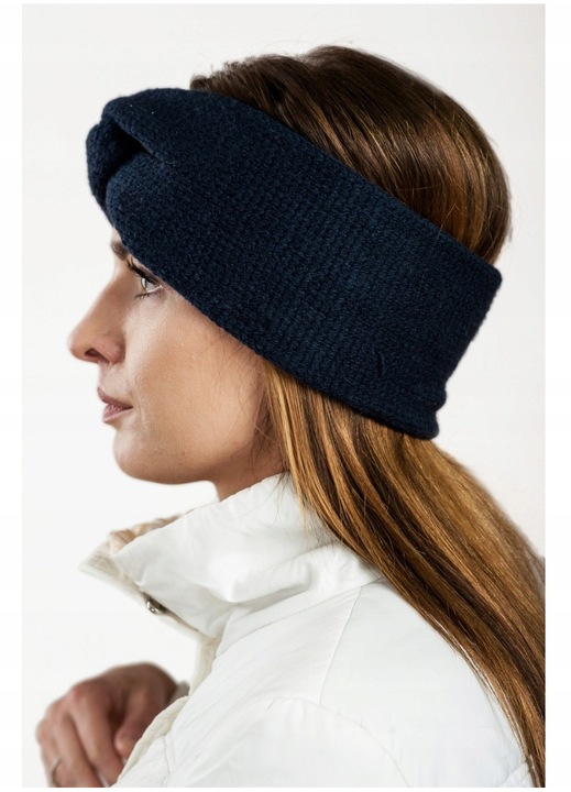 Banda pentru femei, CZ06, bleumarin, marime unica, 15% lana de alpaca, 60% poliacril