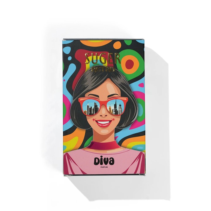 Apa de parfum Aro-Fac, Diva Suger Retro, Unisex, 100 ml