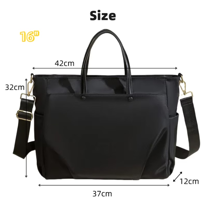 Rucsac laptop SasurLili, capacitate mare, rezistent la apa, negru, 42x12x32cm