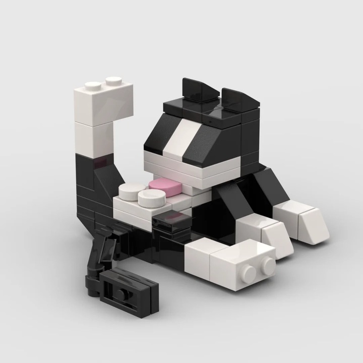 Animal Series Építőjáték Készlet, Macska Figura, 62 darabos, DIY Kreatív Fejlesztő Játék, ABS Műanyag, Születésnapi Ajándék Gyerekeknek