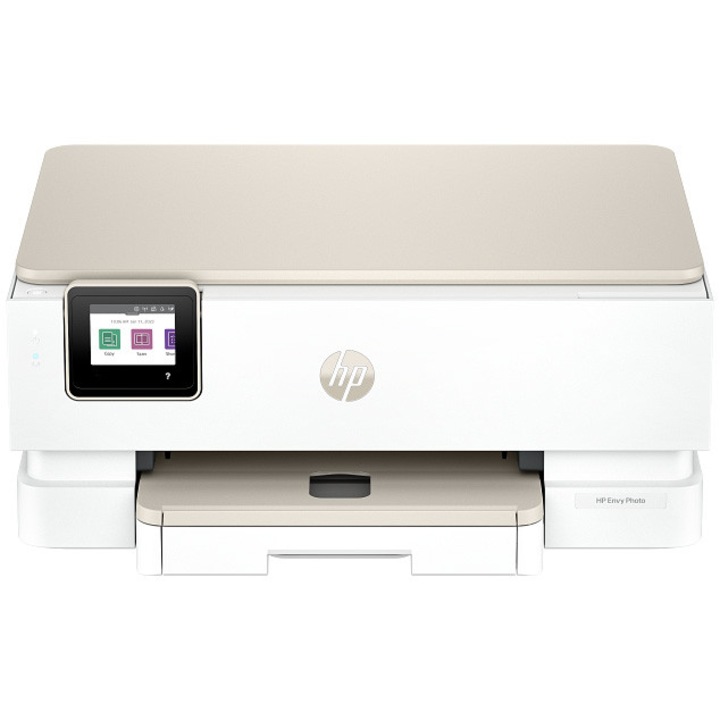 Multifunctional Inkjet color HP Envy Photo 7230, imprimare, copiere, scanare, A4, wireless, 15 ppm alb-negru / 10 ppm color, bej-alb, Eligibil Instant Ink