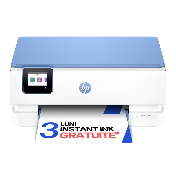 Multifunctional Inkjet color HP Envy Photo 7231, imprimare, copiere, scanare, A4, wireless, 15 ppm alb-negru / 10 ppm color, alb, Eligibil instant ink