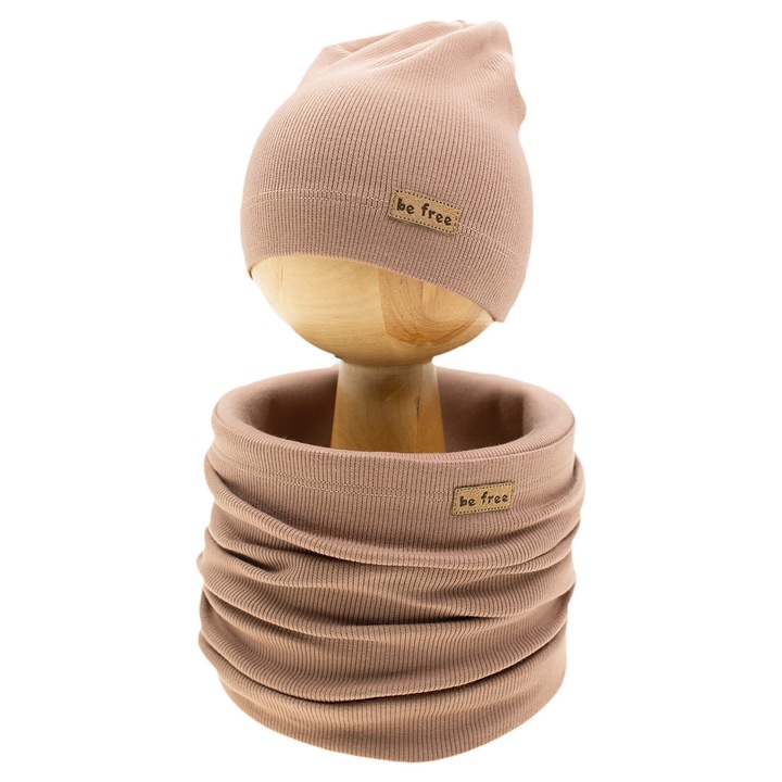 Nicol barna sapka + sál szett fiúknak