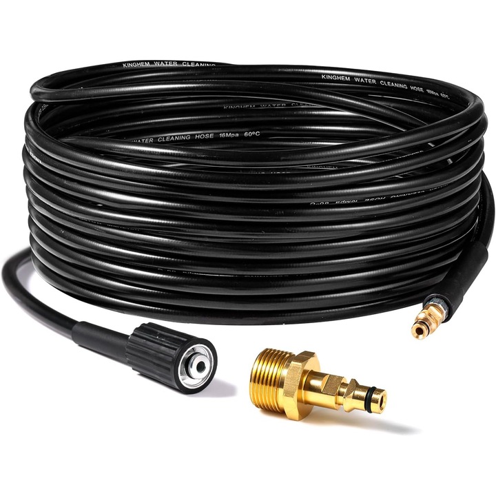 Furtun de inalta presiune de 10 metri cu adaptor, potrivit pentru aparatele de curatat cu inalta presiune Kärcher K2-K7